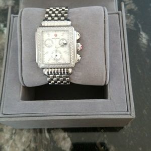 Michele XL diamond deco watch